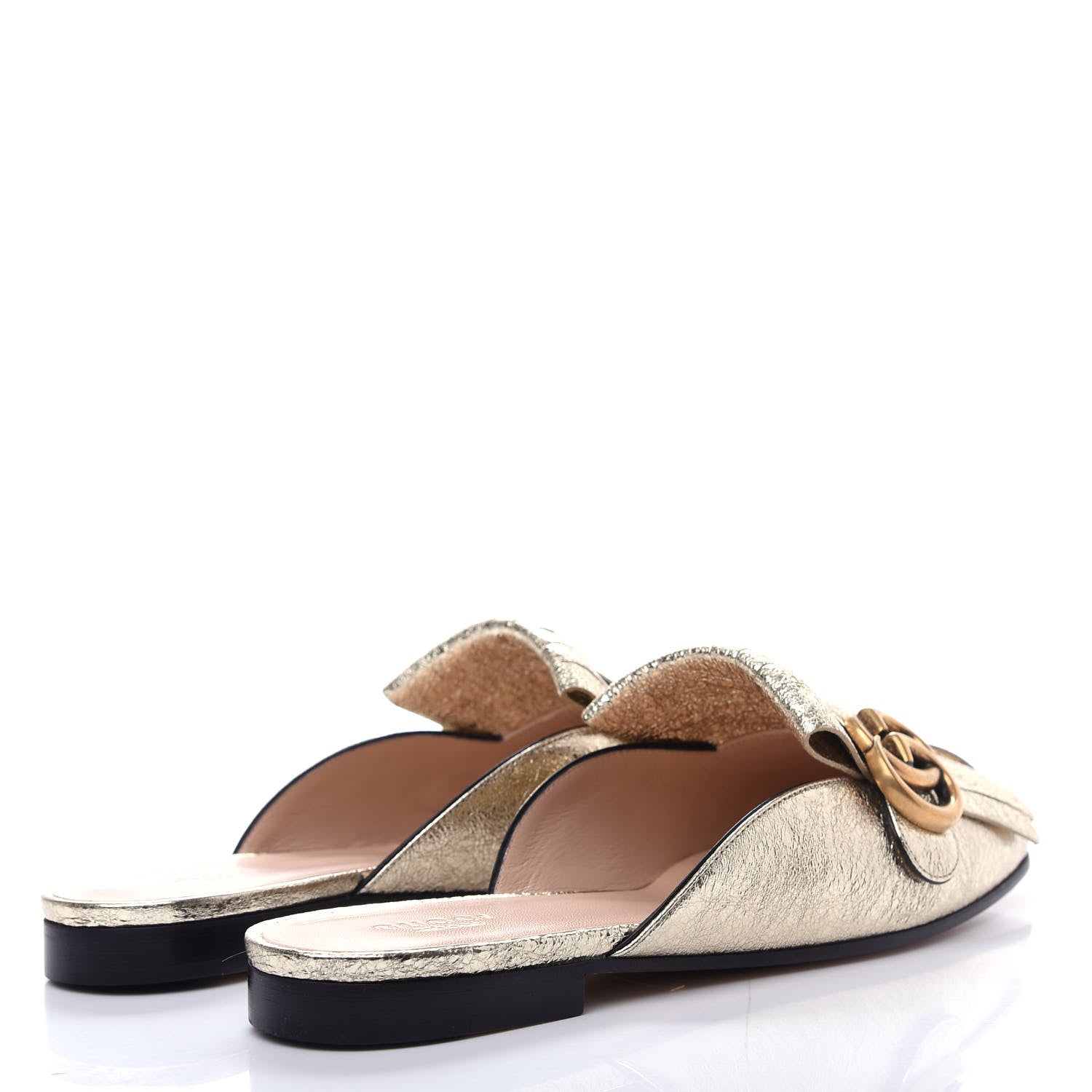 Gucci Galassia Womens GG Marmont Fringe Slippers 37 Platino 4 of 10
