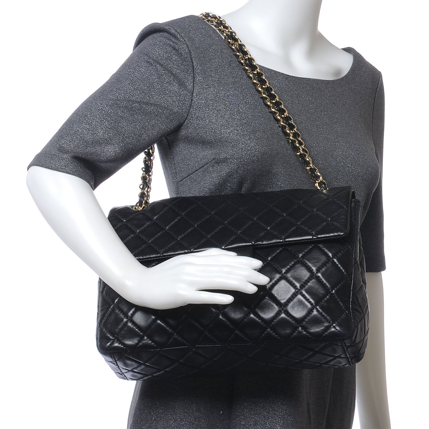 Chanel Lambskin Maxi Single Flap Black 2 of 7
