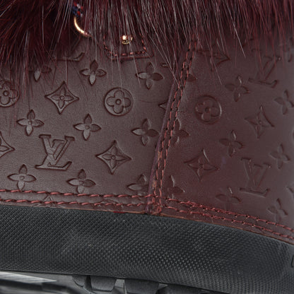 Louis Vuitton Beaver Calfskin Monogram Off Piste Flat Half Boots 38 Red 13 of 16
