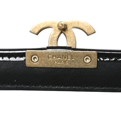 Chanel Patent Quilted Mini Graphic Catch Flap Black 6 of 10