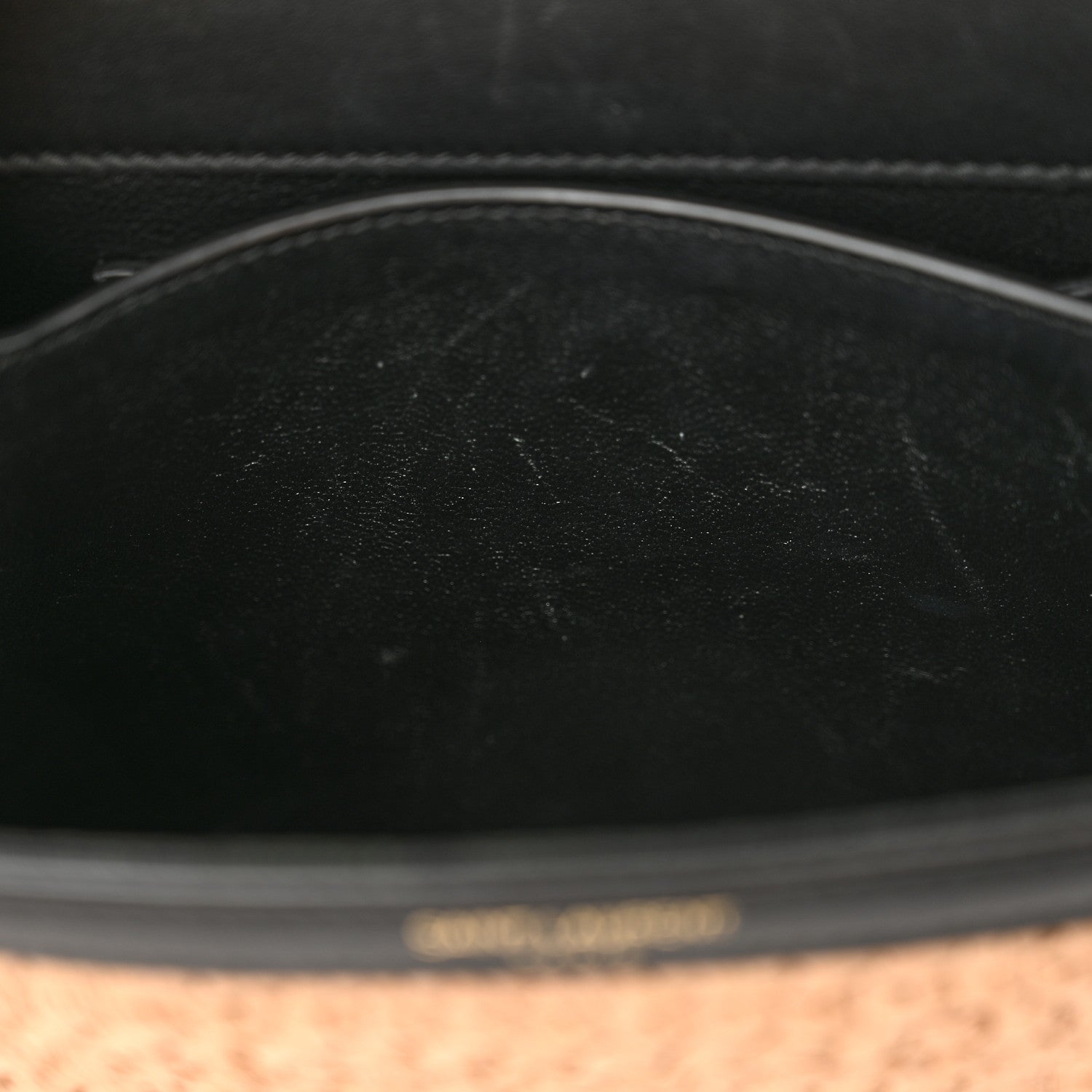 Saint Laurent Raffia Calfskin Mini Classic Monogram Cassandra Top Handle Black Natural 15 of 15