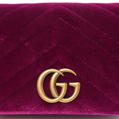 Gucci Velvet Matelasse GG Marmont Mini Bag Fuchsia Violet Cyclamen 7 of 9