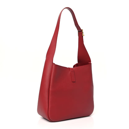 Saint Laurent Grained Calfskin Small Le 5 A 7 Soft Hobo Rouge Legion 2 of 9