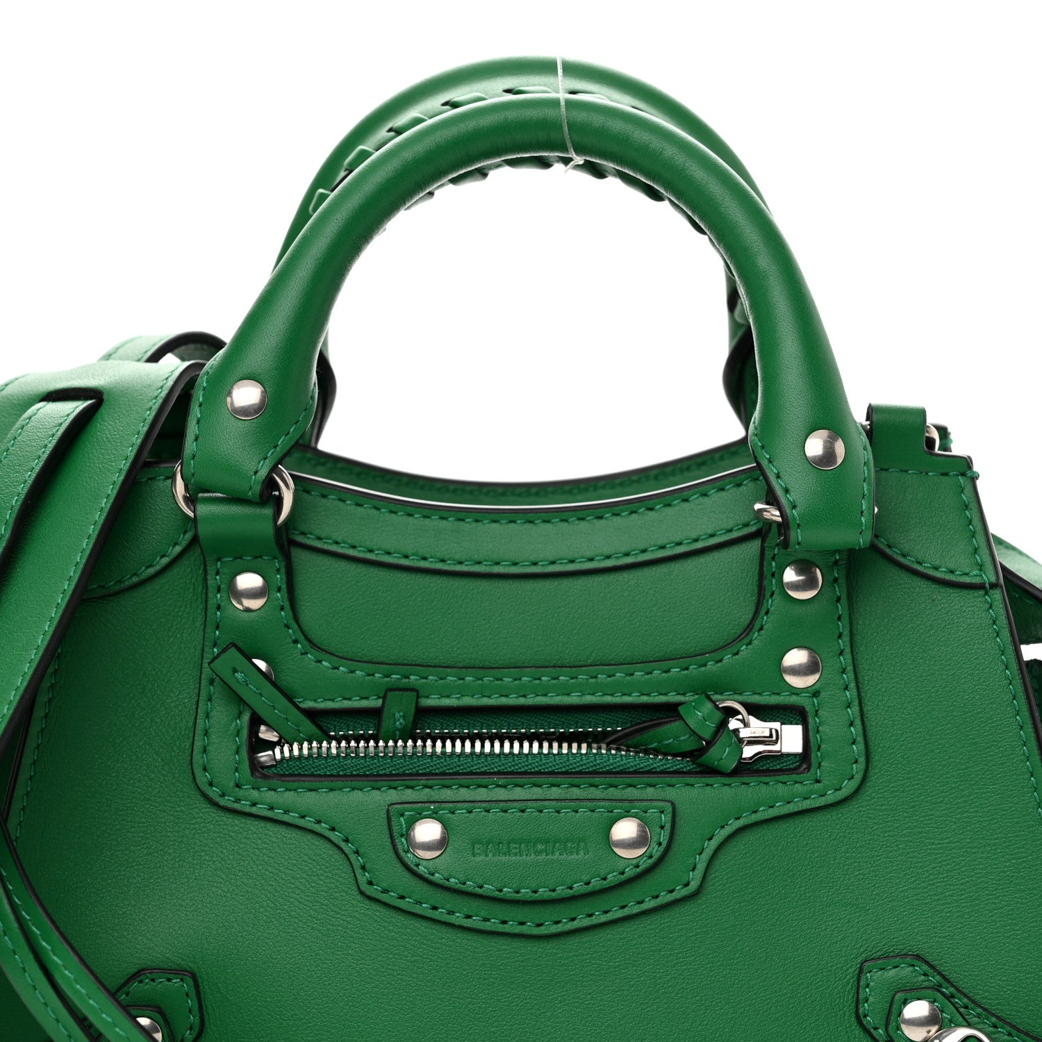 Balenciaga Smooth Calfskin Neo Classic Silver Hardware Mini City Grass Green 8 of 10