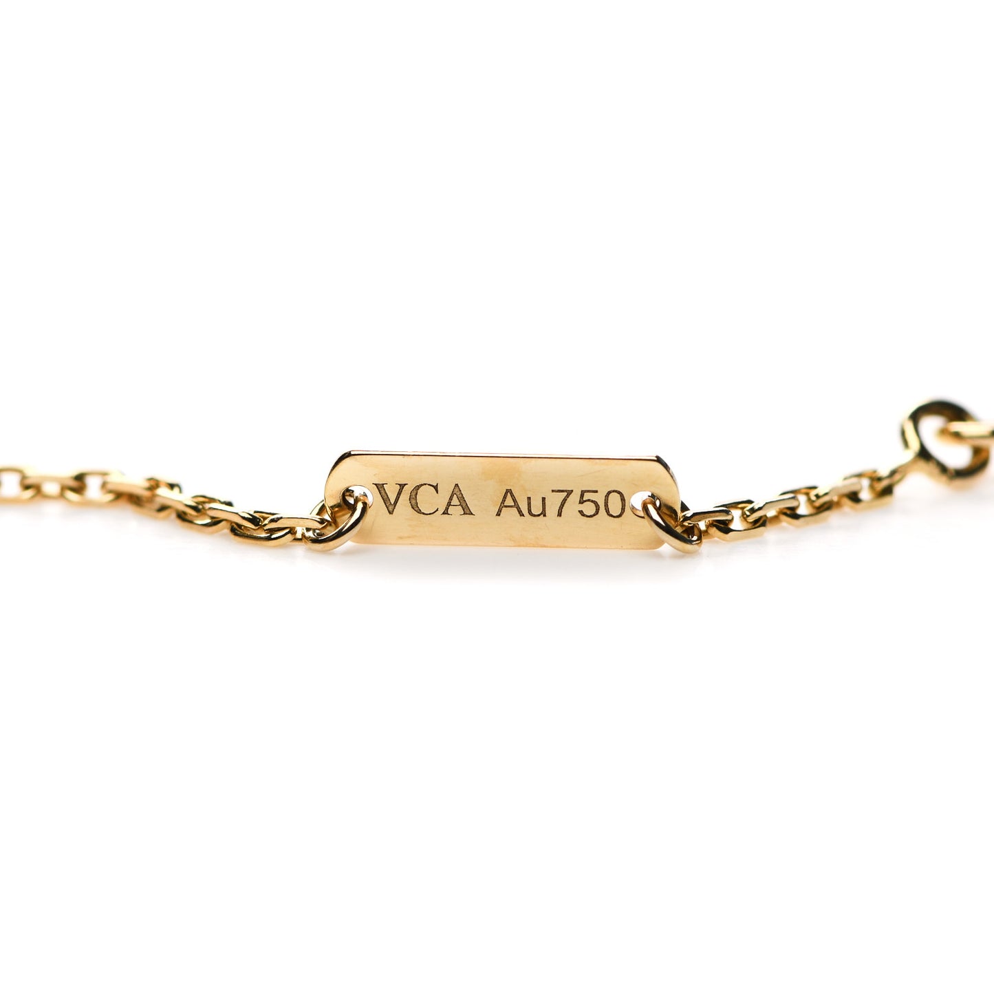 18K Yellow Gold Black Onyx Vintage Alhambra Pendant Necklace