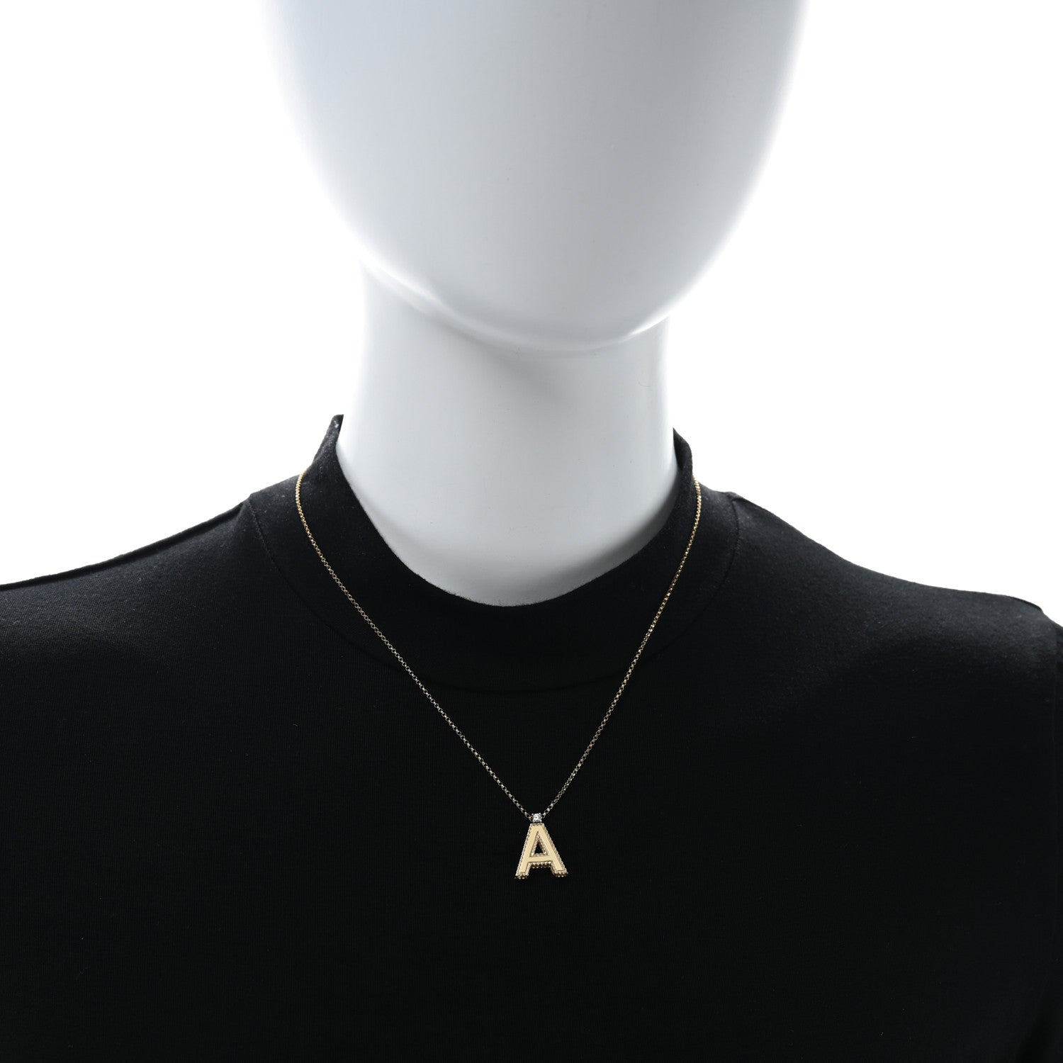 Roberto Coin 18K Yellow Gold Diamond Princess Initial A Pendant Necklace 3 of 4