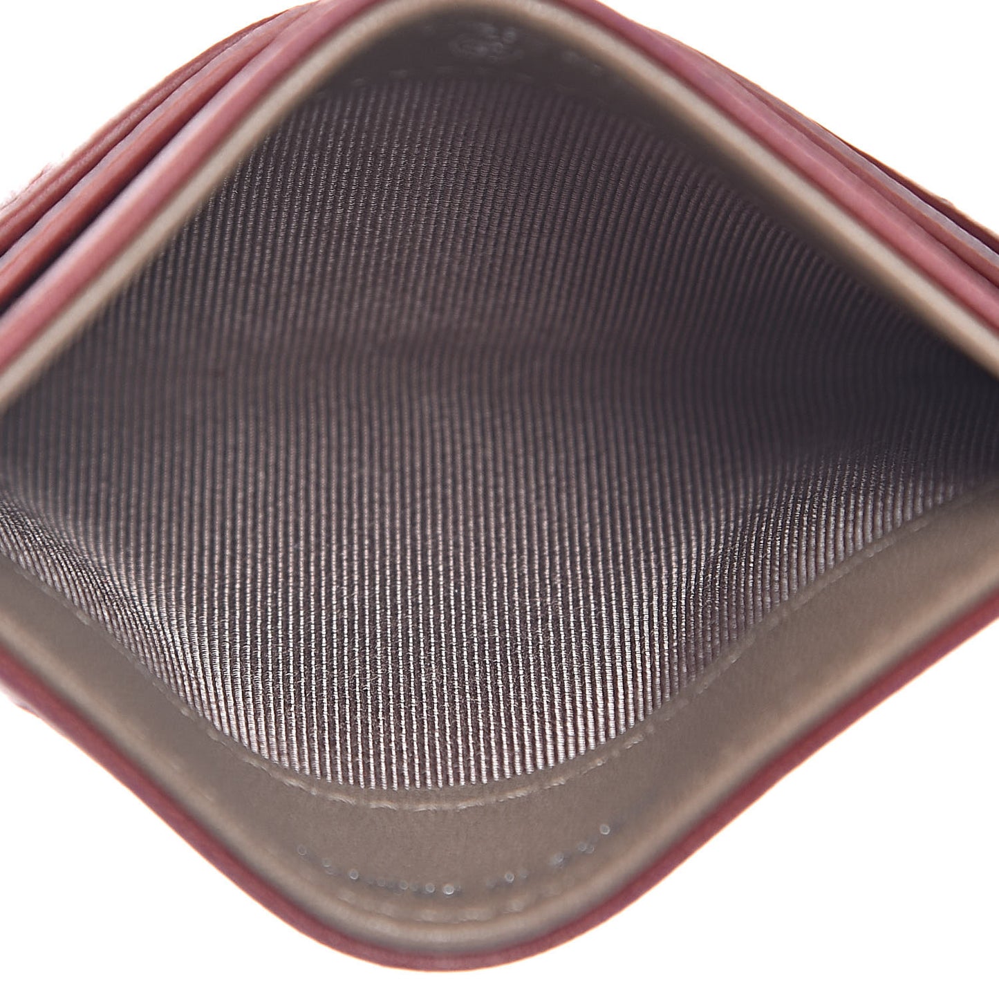 Lambskin Quilted Card Holder Burgundy
