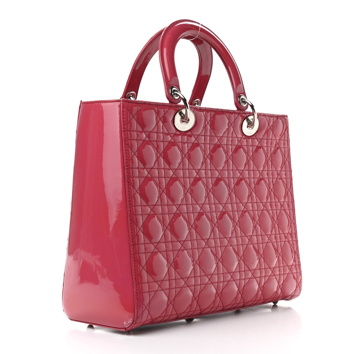 Patent Cannage Large Lady Dior Pink