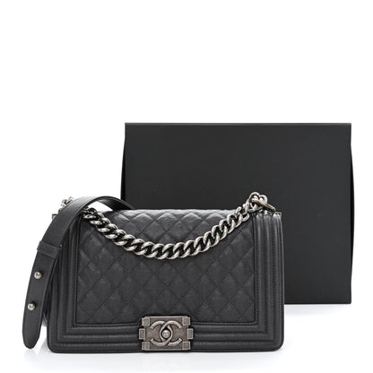 Chanel Caviar Quilted Medium Boy Flap Grey 11 of 11