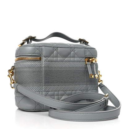 Christian Dior Lambskin Cannage Small Diortravel Vanity Case Grey 3 of 10