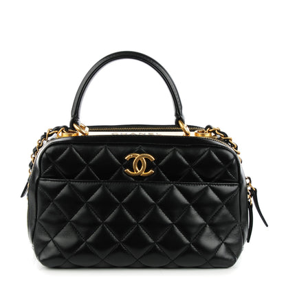 Chanel Lambskin Quilted Small Trendy CC Bowling Bag Black 1 of 8