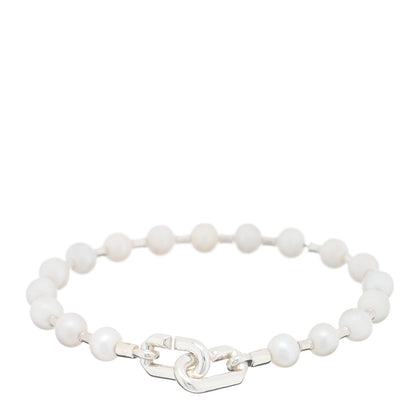 Tiffany Sterling Silver Pearl 5-6mm HardWear Bracelet 2 of 3