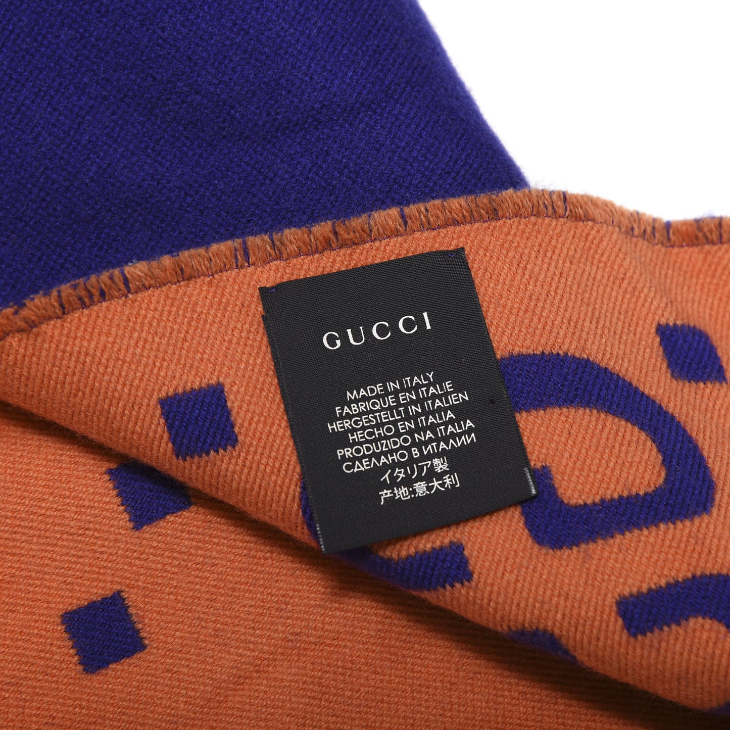 Wool Silk Monogram Jumbo GG Freedom Scarf Parma Violet Orange
