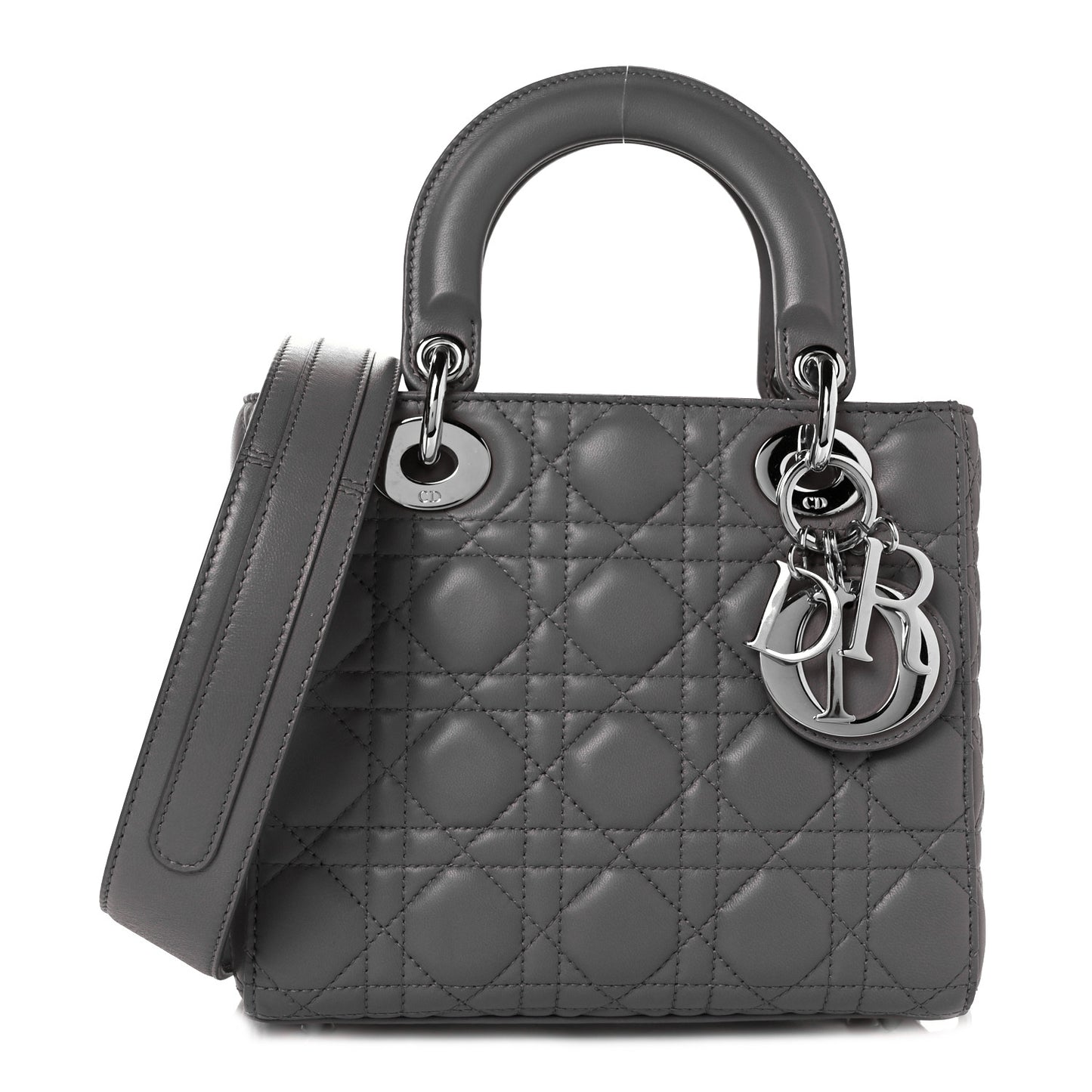 Lambskin Cannage Small My ABCDior Lady Dior Grey