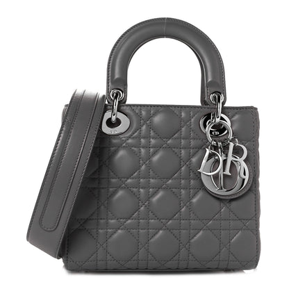 Christian Dior Lambskin Cannage Small My ABCDior Lady Dior Grey 1 of 8