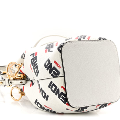 Fendi X FILA Vitello F is Fendi Mania Mini Mon Tresor Bucket Bag White 9 of 10