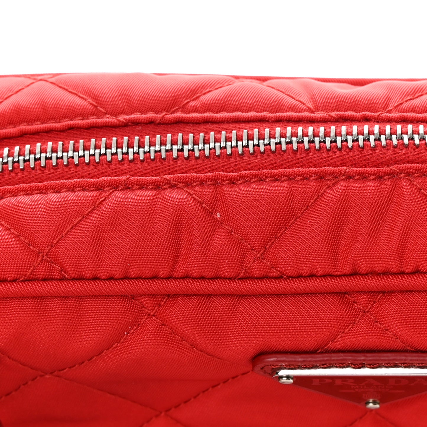 Nylon Tessuto Impuntu Quilted Crossbody Bag Rosso