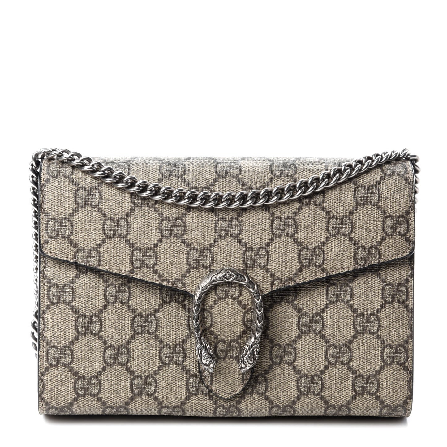 GG Supreme Monogram Mini Dionysus Chain Wallet Beige Black