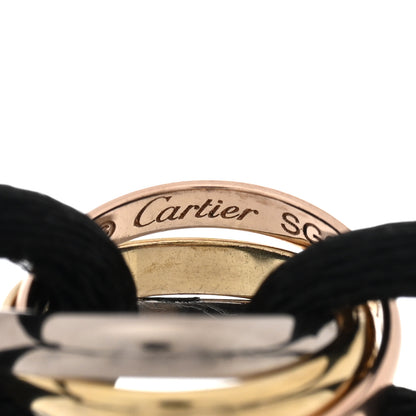 Cartier 18K Pink Yellow White Gold Trinity Adjustable Cord Bracelet Black 3 of 4