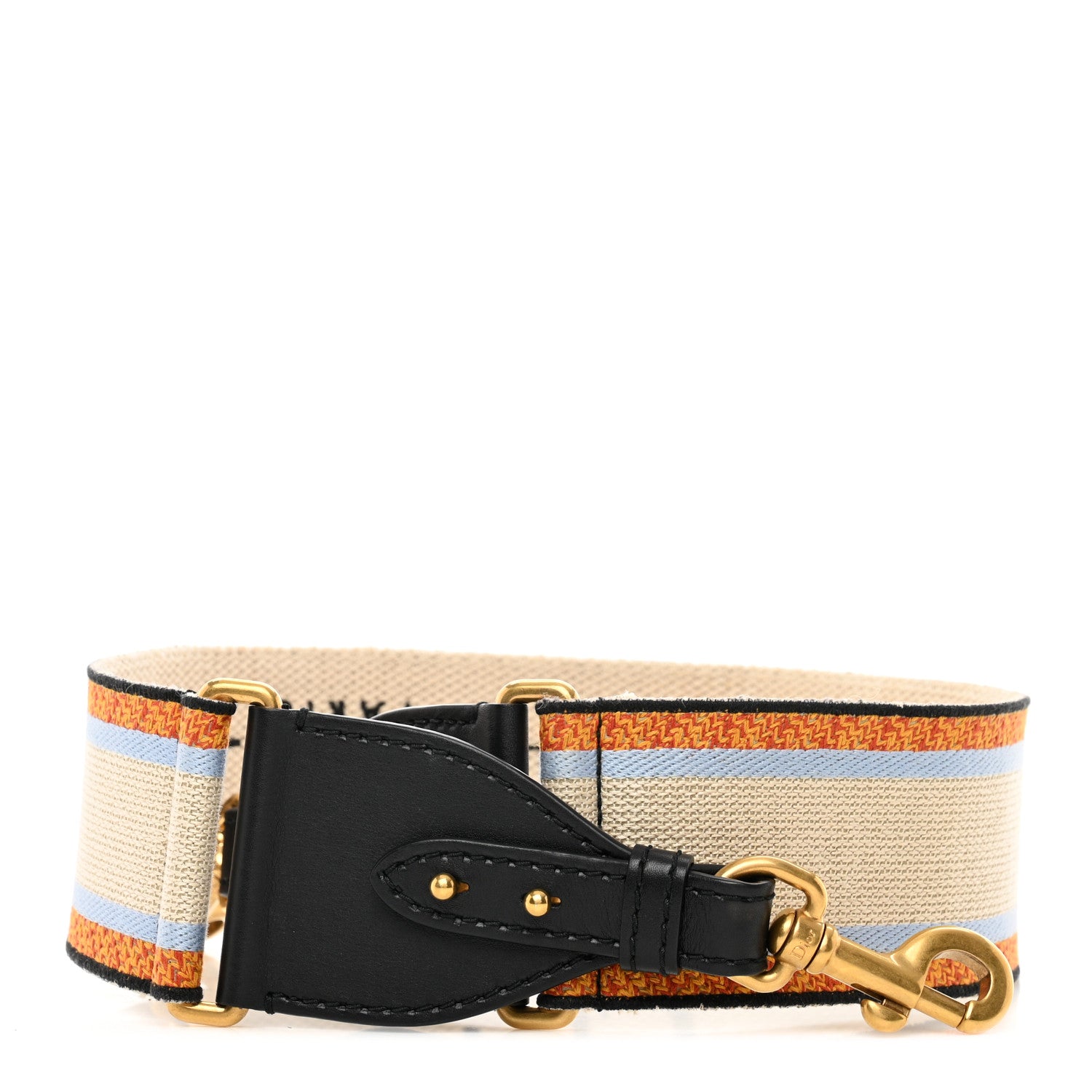Christian Dior Canvas Embroidered Shoulder Strap Orange Multicolor 1 of 5