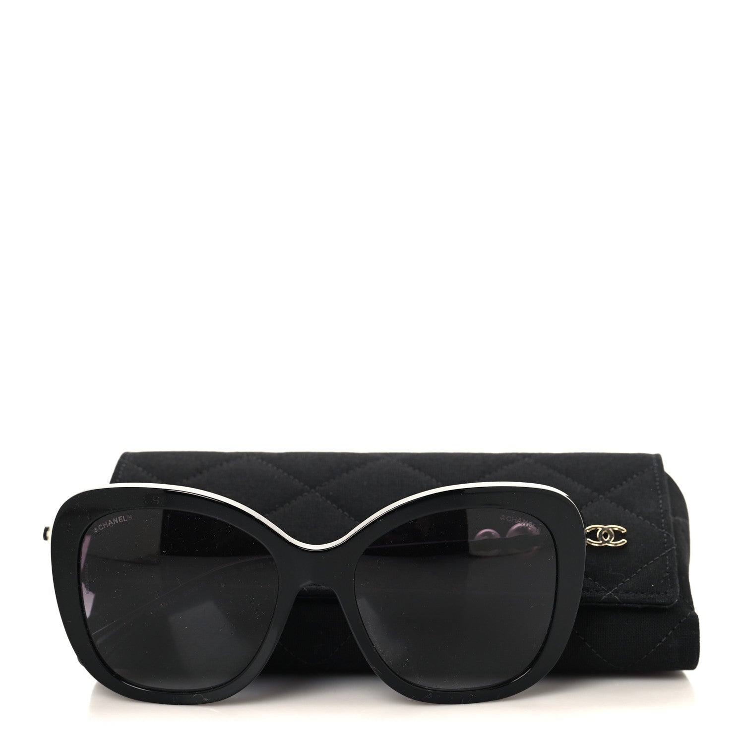 Chanel Acetate Polarized Butterfly Winter Pearl Sunglasses 5339