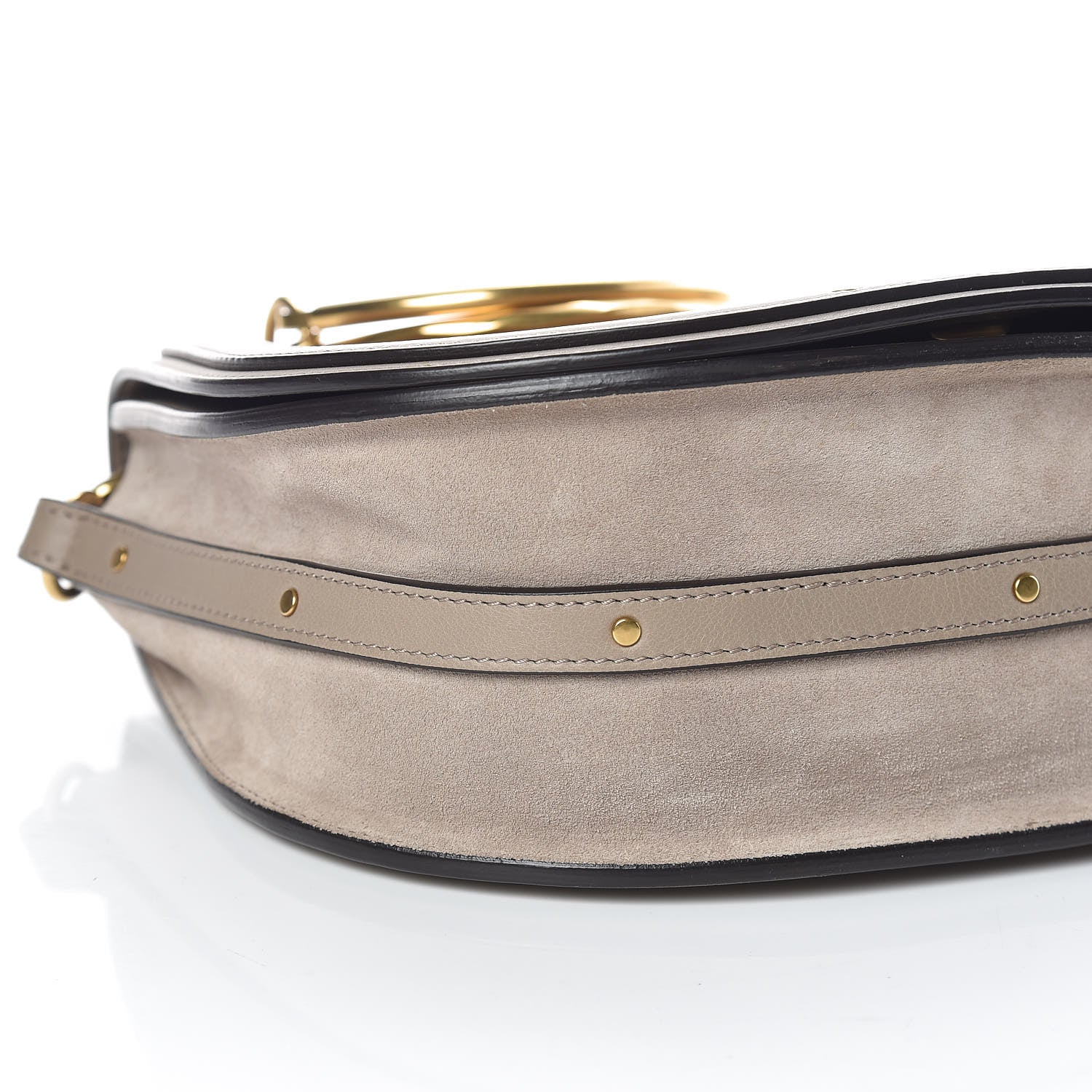 Chloe Calfskin Suede Medium Nile Bracelet Bag Motty Grey 5 of 9
