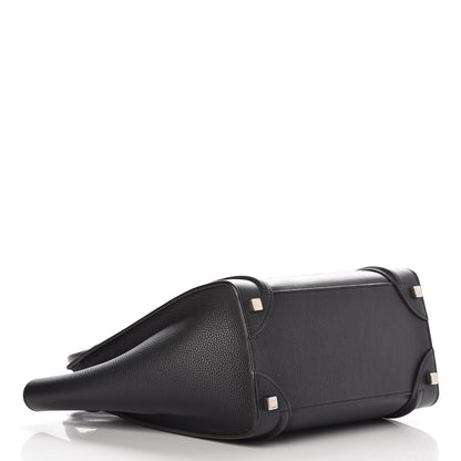 Celine Drummed Calfskin Micro Luggage Black 4 of 10