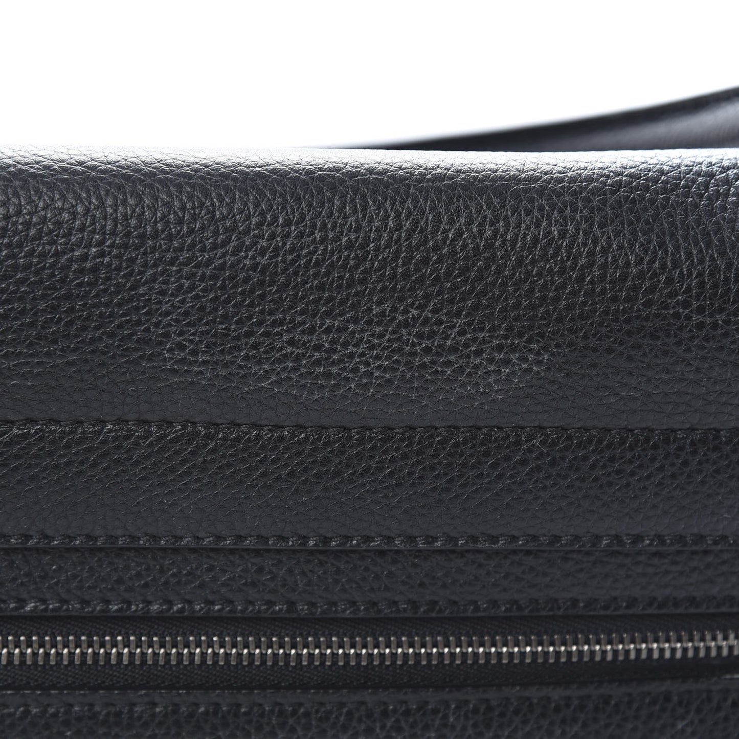 Drummed Calfskin Suede Large Trapeze Black