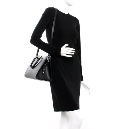 Saint Laurent Tweed Calfskin Embossed Classic Small Cabas Y Bag Black 2 of 14