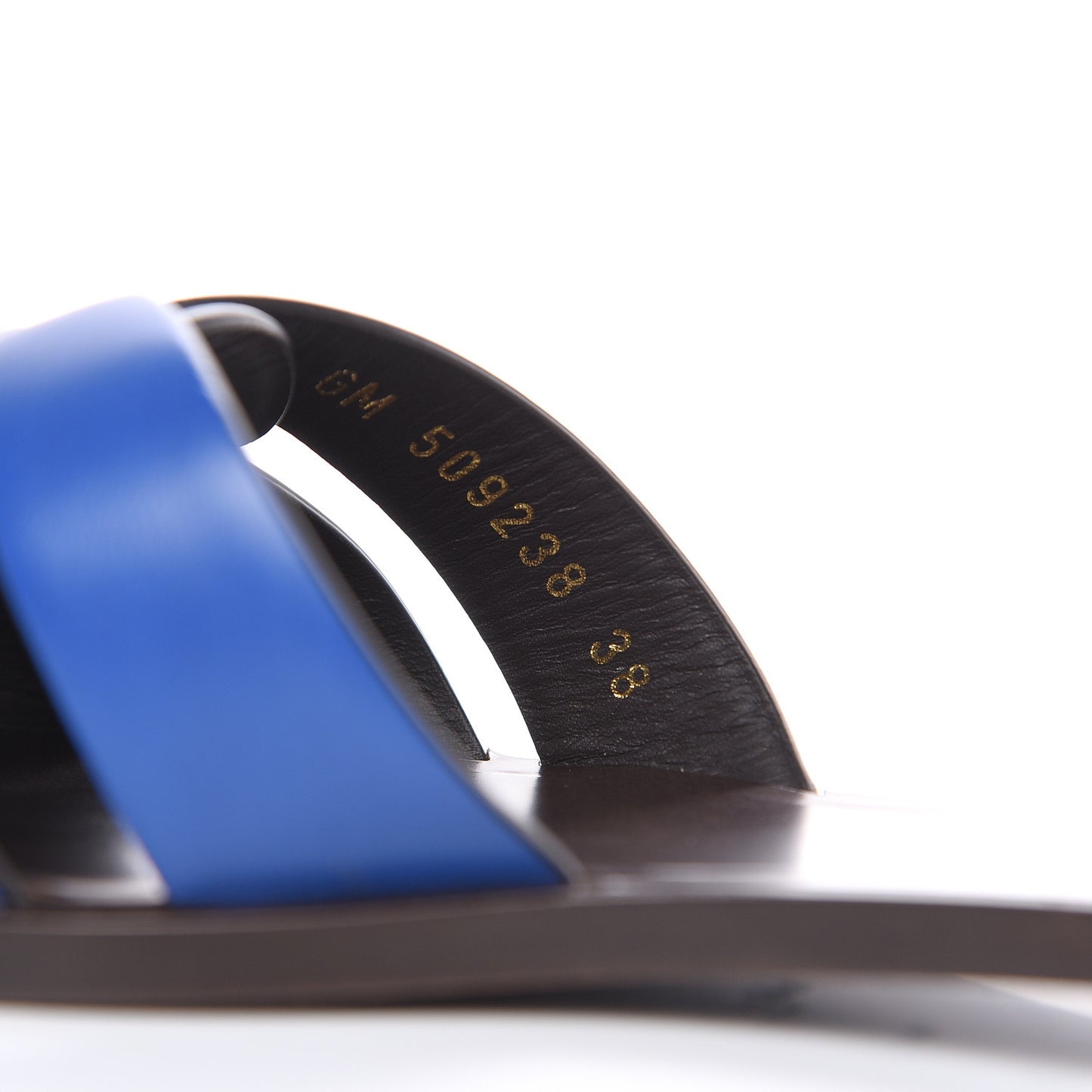 Calfskin Nu Pied 05 Slide Sandal 38 Blue Majorelle