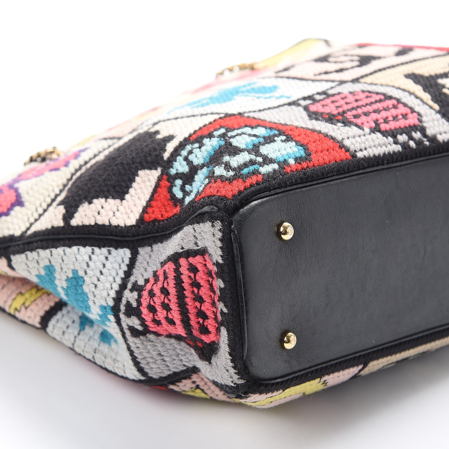 Chanel Needlepoint Precious Symbols Shoulder Bag Black 11 of 12