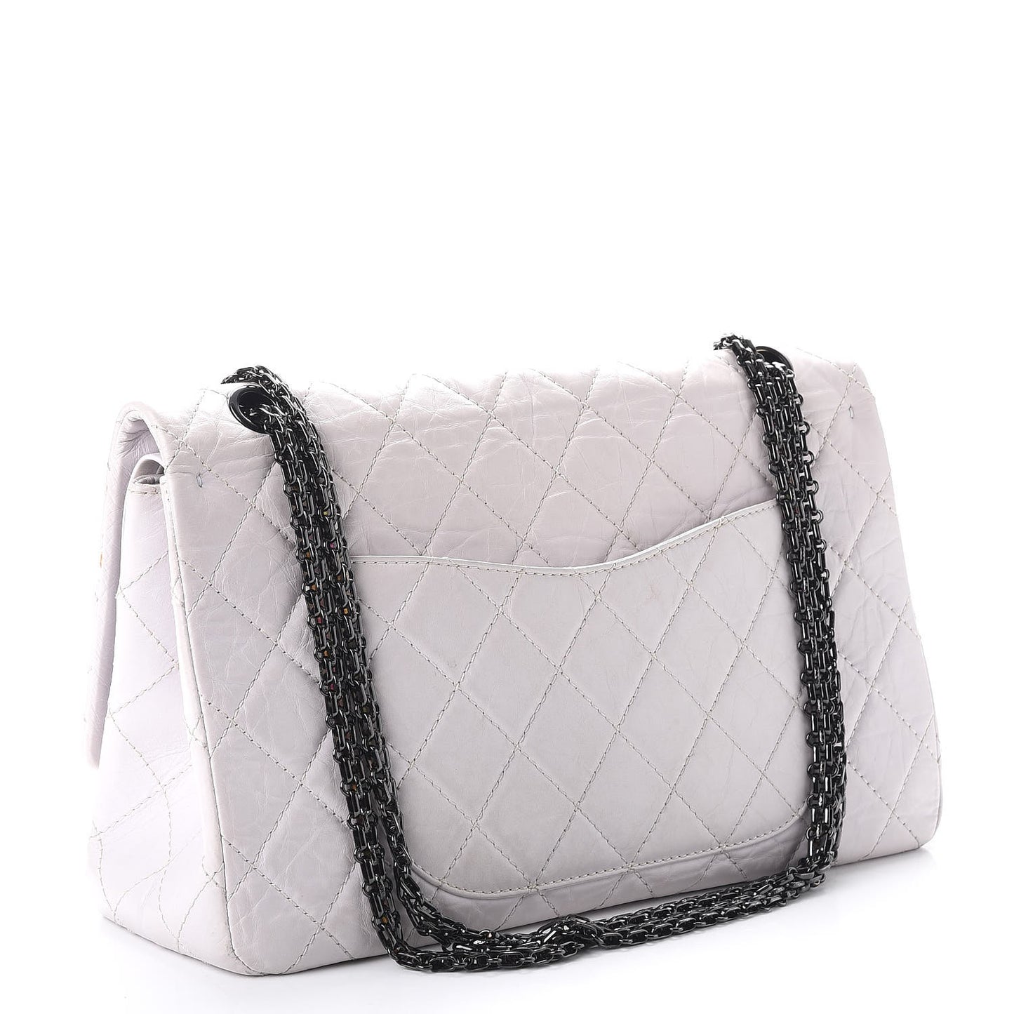 Aged Calfskin Quilted 2.55 Reissue 227 Flap White