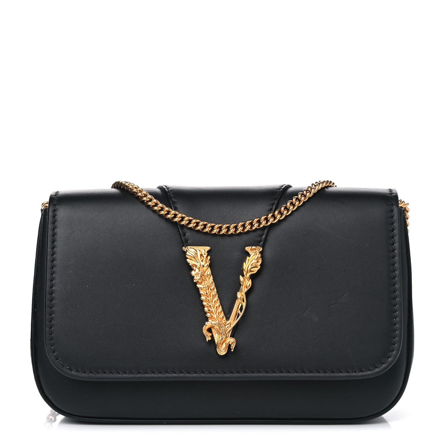 Versace Vitello Virtus Mini Chain Bag Black 1 of 4