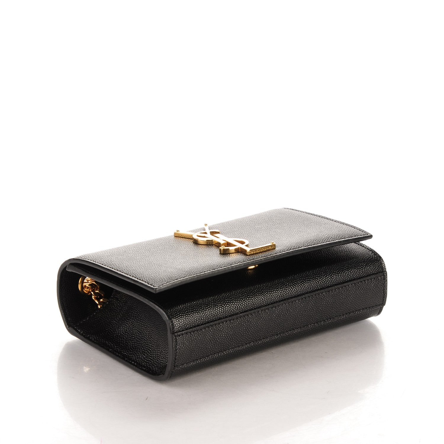 Saint Laurent Grain De Poudre Small Monogram Kate Satchel Black 4 of 7