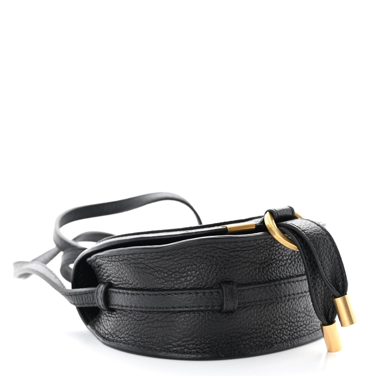 Calfskin Nano Marcie Saddle Bag Black