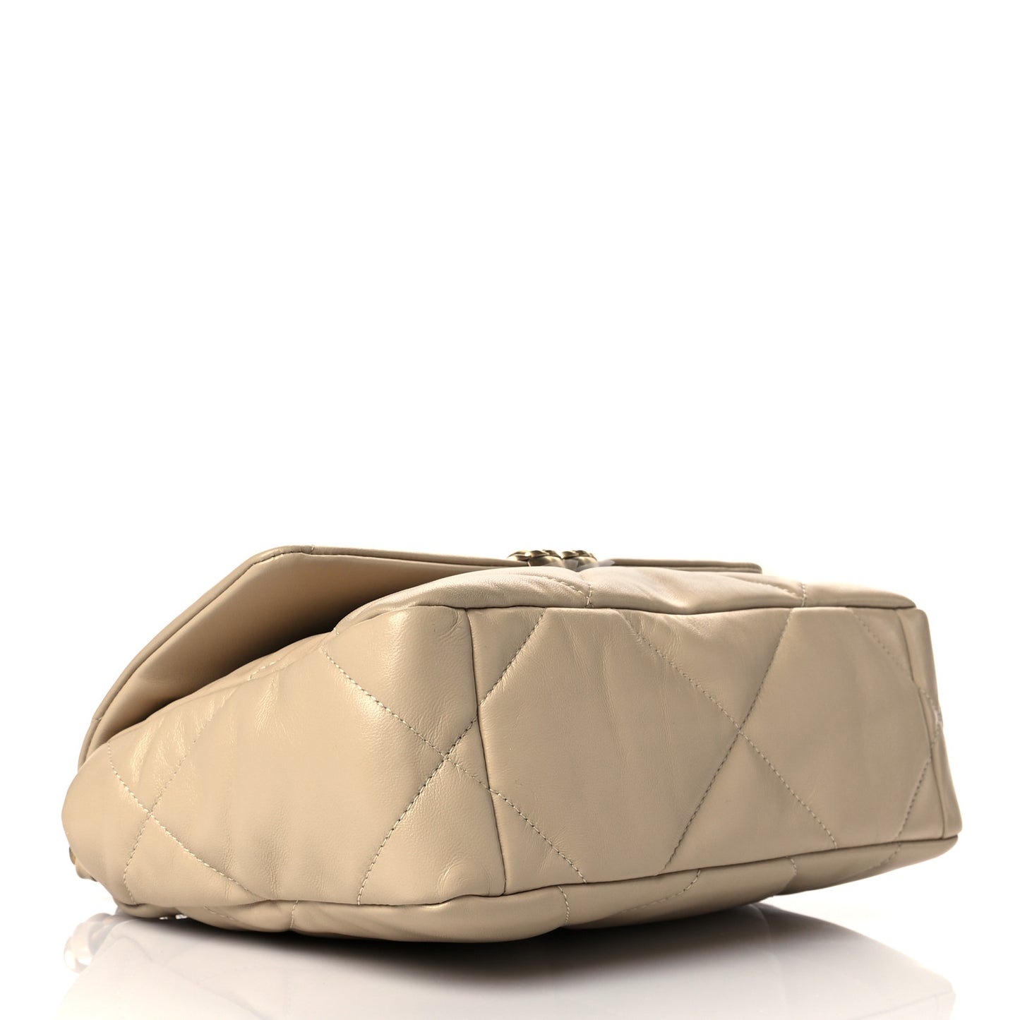 Lambskin Quilted Medium Chanel 19 Flap Beige