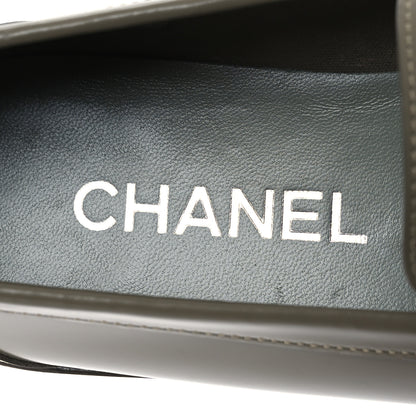 Chanel Calfskin Metal CC Loafers 40 Khaki 9 of 15