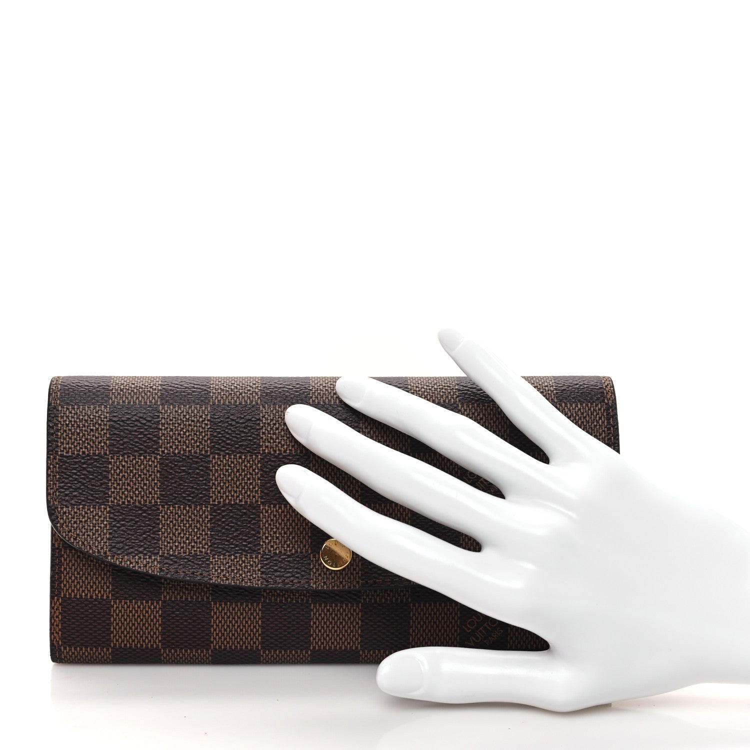 Louis Vuitton Damier Ebene Emilie Wallet Rose Ballerine 2 of 10