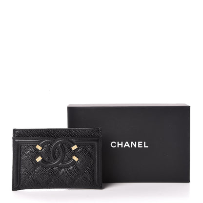 Chanel Caviar Quilted Filigree Card Holder Black 10 of 10