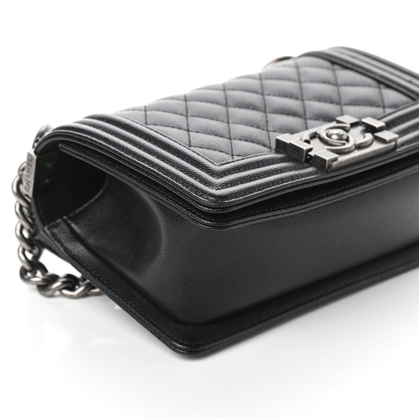 Caviar Quilted Small Boy Flap Black