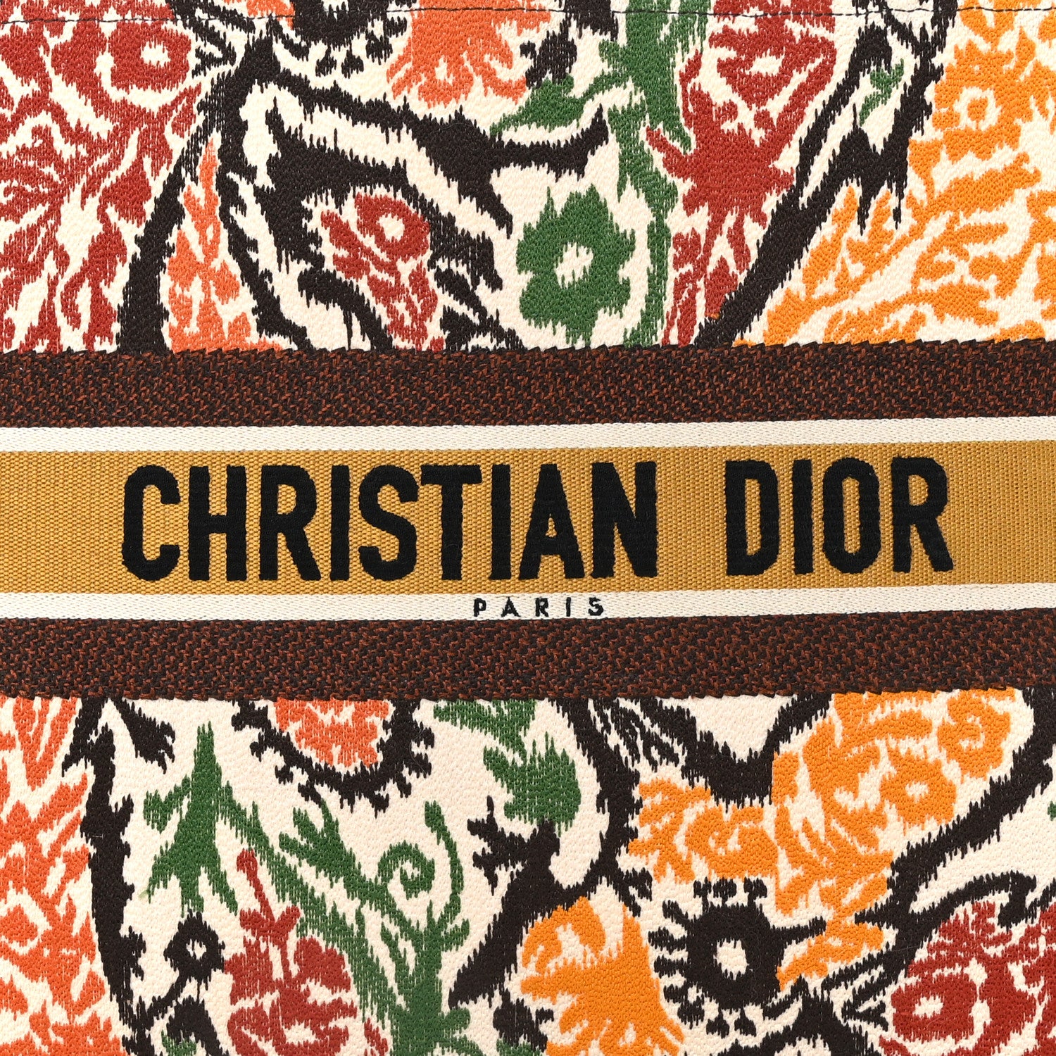 Christian Dior Canvas Embroidered Large Paisley Book Tote Multicolor 8 of 11