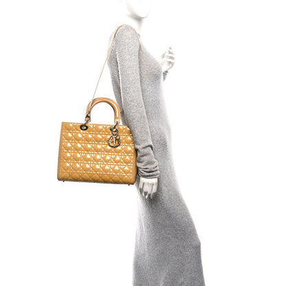 Christian Dior Patent Cannage Large Lady Dior Beige 2 of 10