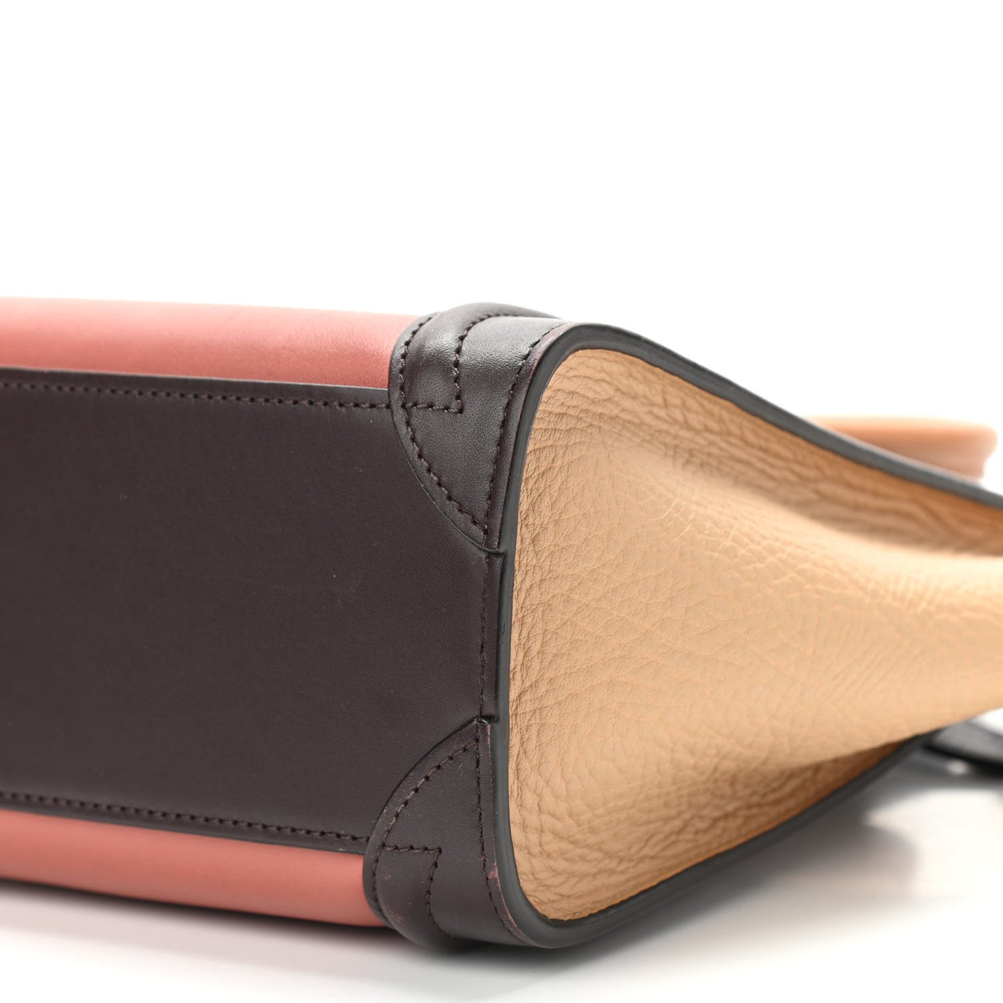 Smooth Calfskin Bullhide Nano Tri-Color Luggage Terracotta
