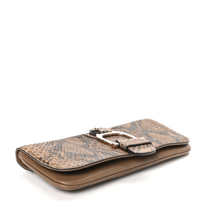 Gucci Snakeskin Deerskin Greenwich Clutch Beige 7 of 16