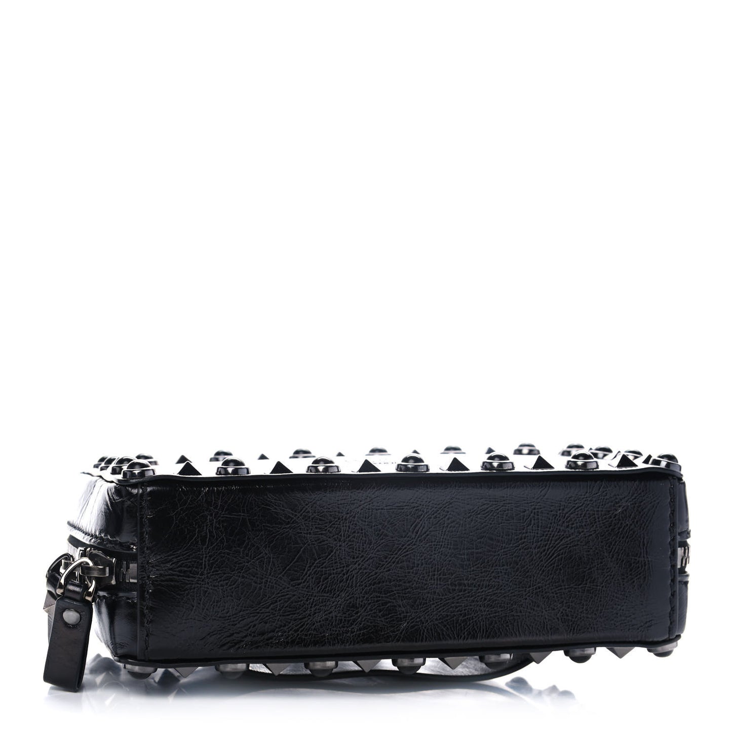 Craquele Calfskin Guitar Strap Rockstud Rolling Camera Bag Black