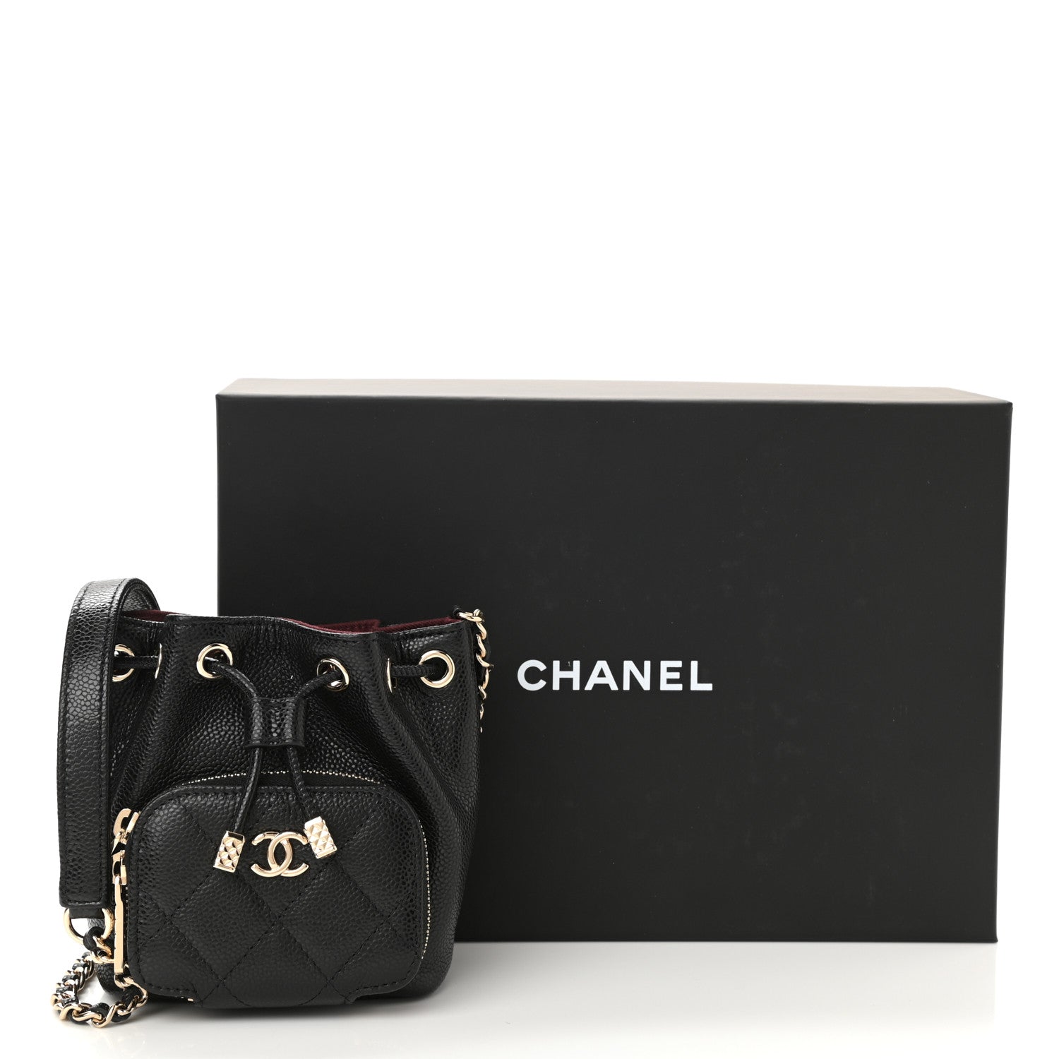 Chanel Caviar Quilted Mini CC Pocket Bucket Bag Black 11 of 11