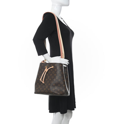 Louis Vuitton Monogram Braided Neonoe MM Peach Cream 2 of 9