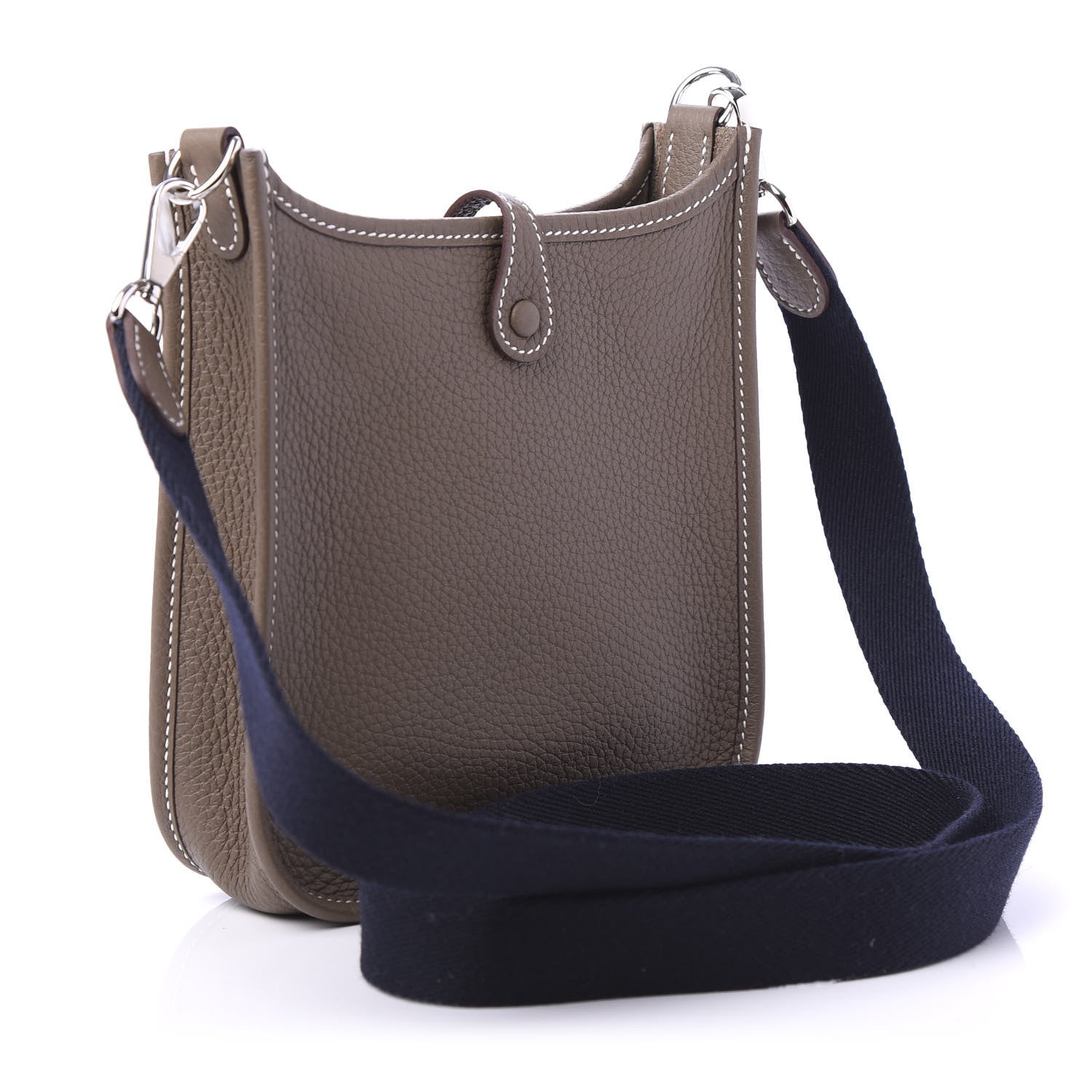 Hermes Taurillon Clemence Amazone Evelyne TPM Etoupe Bleu Indigo 4 of 11