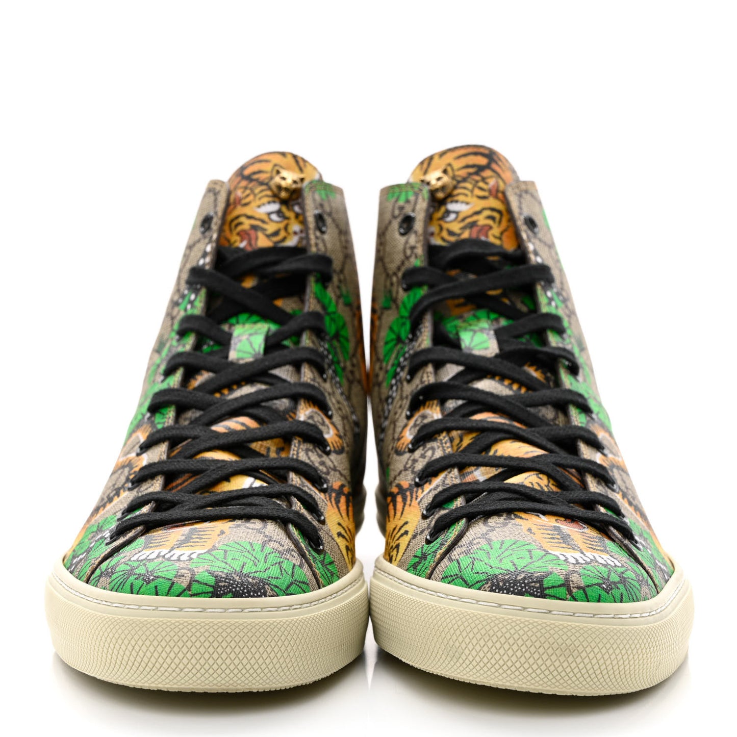 GG Supreme Monogram Bengal Mens High Top Sneakers 11 Beige Yard