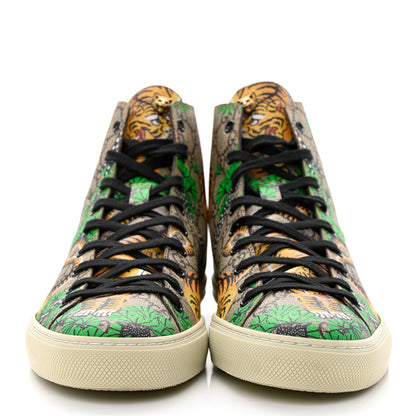 Gucci GG Supreme Monogram Bengal Mens High Top Sneakers 11 Beige Yard 2 of 9